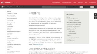 
                            10. Logging - 3.7 - CakePHP cookbook