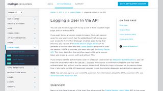 
                            8. Logging a User In Via API - OneLogin Developers