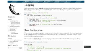 
                            4. Logging — Flask 1.0.2 documentation