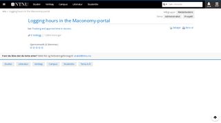 
                            9. Logging hours in the Maconomy-portal - Wiki - innsida.ntnu.no