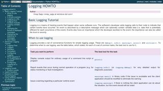 
                            7. Logging HOWTO — Python 2.7.16rc1 documentation