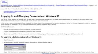 
                            9. Logging In and Changing Passwords on Windows 95 (Solstice NFS ...