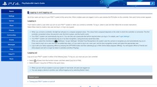 
                            4. Logging in and logging out | PlayStation®4 User's Guide
