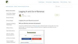 
                            3. Logging In and Out of Bonanza