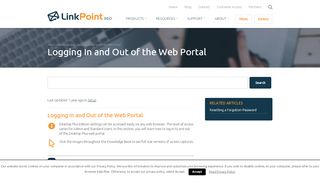 
                            11. Logging In and Out of the Web Portal - LinkPoint360