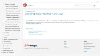 
                            4. Logging In as Another ACS User - Help Centers - ACS ...