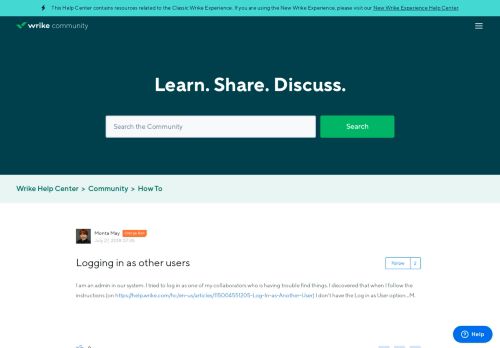 
                            7. Logging in as other users – Wrike Help portal