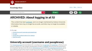 
                            8. Logging in at IU - Indiana University Knowledge Base