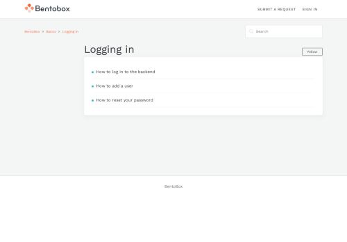 
                            2. Logging in – BentoBox