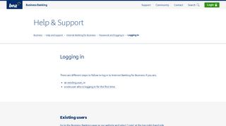 
                            8. Logging in - Business Help and support - BNZ