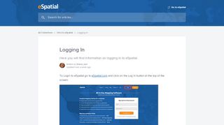 
                            3. Logging In | eSpatial Help Center