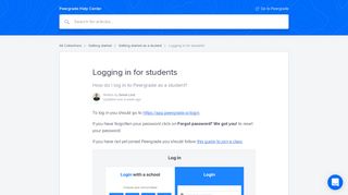 
                            3. Logging in for students | Peergrade Help Center