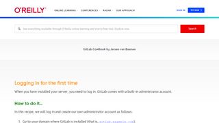 
                            11. Logging in for the first time - GitLab Cookbook [Book] - O ...