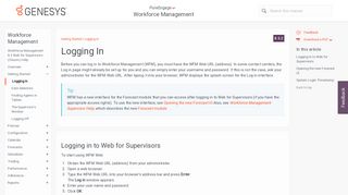 
                            10. Logging In - Genesys Documentation