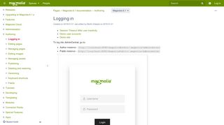 
                            10. Logging in - Magnolia 6.0 documentation - Magnolia