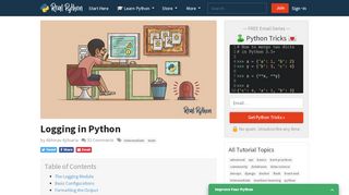 
                            2. Logging in Python – Real Python