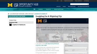 
                            11. Logging In & Signing Up | U-M LSA LSA Opportunity Hub