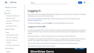 
                            12. Logging In – SilverStripe Documentation