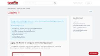 
                            9. Logging In – Teamie Help Center