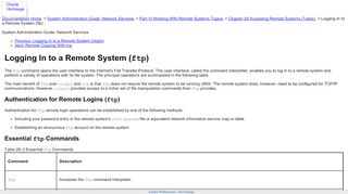 
                            3. Logging In to a Remote System (ftp) (System Administration Guide ...