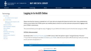 
                            12. Logging in to ArcGIS Online | Map and Data Library