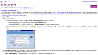 
                            1. Logging in to EFT - Support - Globalscape