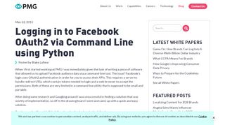 
                            9. Logging in to Facebook OAuth2 via Command Line using Python - PMG