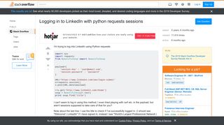 
                            1. Logging in to LinkedIn with python requests sessions - Stack Overflow