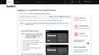 
                            7. Logging in to mySASKTEL on maxTV Stream
