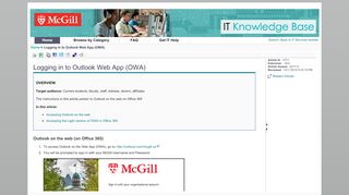
                            6. Logging in to Outlook Web App (OWA)