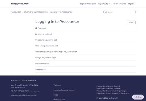 
                            6. Logging in to Procountor – Procountor