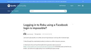 
                            11. Logging in to Roku using a Facebook login is impos... - The ...
