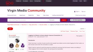 
                            4. Logging in to Router on home network. Insecure Co... - Virgin ...