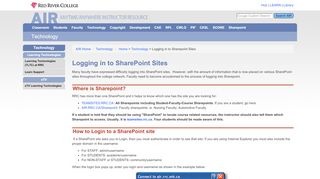 
                            10. Logging in to Sharepoint Sites - AIR - Red River College