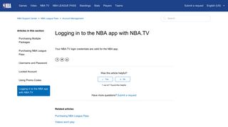 
                            11. Logging in to the NBA app with NBA.TV – NBA Support Center