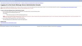 
                            5. Logging In to the Oracle WebLogic Server Administration Console