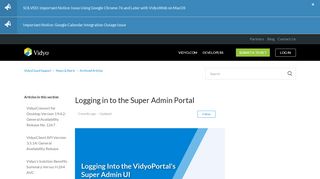 
                            6. Logging in to the Super Admin Portal – VidyoCloud Support