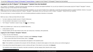 
                            1. Logging In to the TI‑Nspire™ CX Navigator™ System from the Handheld