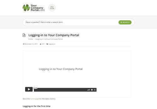 
                            13. Logging-in to Your Company Portal - User Guide for Your Company ...