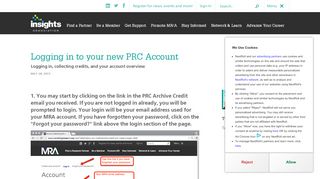 
                            12. Logging in to your new PRC Account | Insights Association