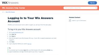 
                            12. Logging In to Your Wix Answers Account - Wix Answers Help Center