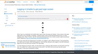 
                            10. Logging in Unable to get past login screen - Stack Overflow