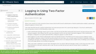 
                            11. Logging in Using Two-Factor Authentication - VMware Docs