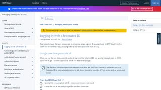 
                            2. Logging in with a federated ID - IBM Cloud