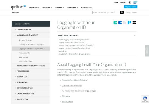 
                            2. Logging In with Your Organization ID - Qualtrics Support