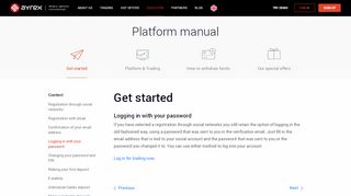 
                            2. Logging in with your password - Ayrex Binary Options Platform manual