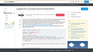 
                            9. Logging into a Coursera account Using Python - Stack Overflow