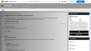 
                            1. Logging Into Account Without Losing Progress : FFXVANE - Reddit