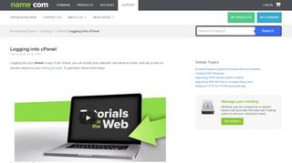 
                            11. Logging into cPanel - cPanel - Hosting FAQs | Name.com