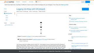 
                            10. Logging into Ebay with C# - Stack Overflow